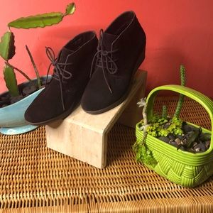 Hush Puppies Brown Leather Wedge Ankles Booties